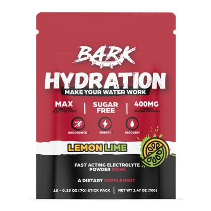 BARK Hydration – Lemon Lime - Sugar Free Electrolyte Drink Mix | 10 Stick Packs