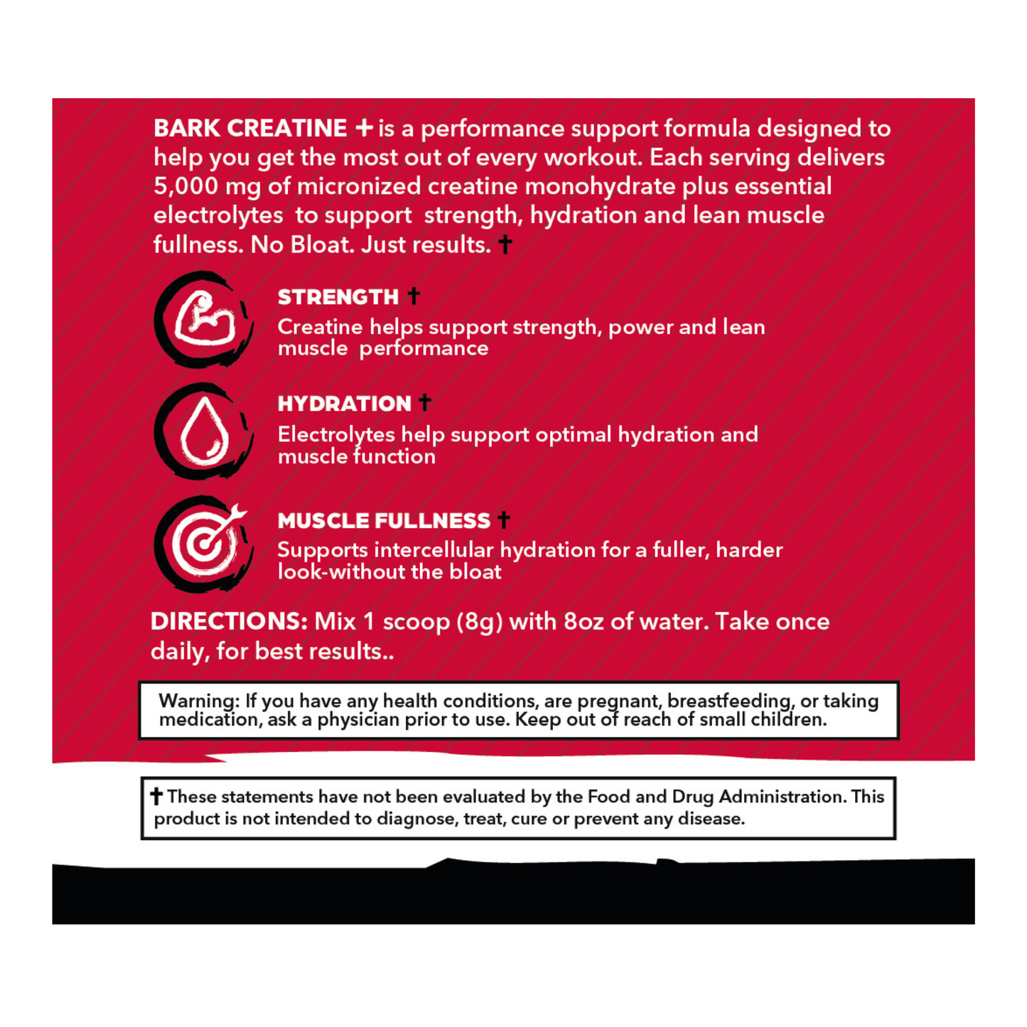 BARK Creatine+ | Strawberry Lemonade | Creatine + Electrolytes | 60 Servings