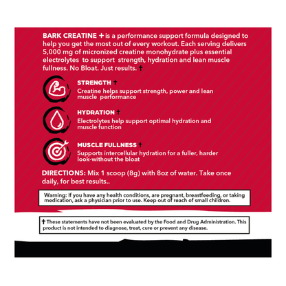 BARK Creatine+ | Strawberry Lemonade | Creatine + Electrolytes | 60 Servings
